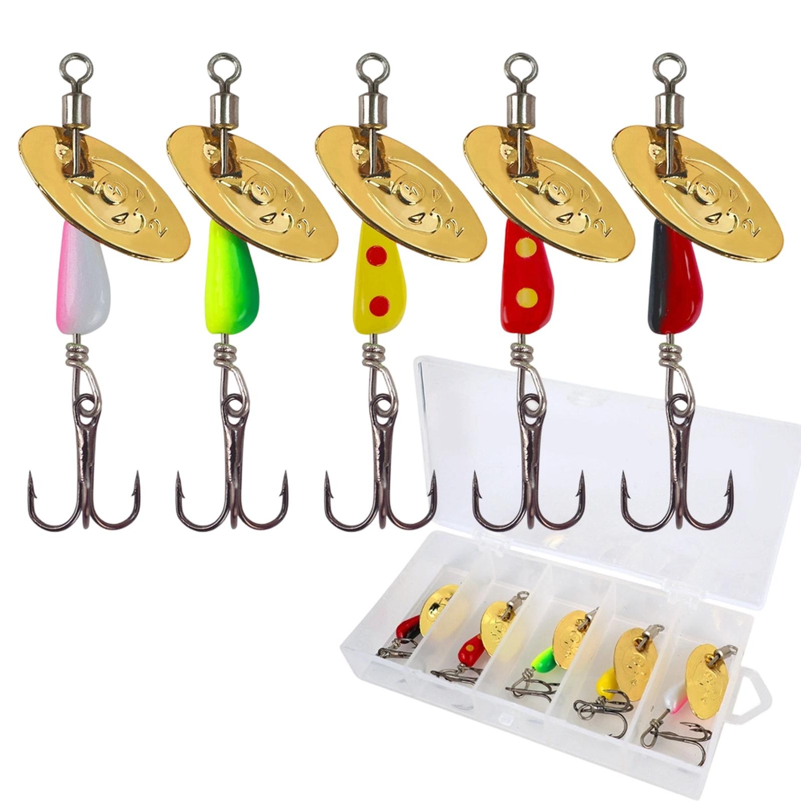 

10-Piece 5Colors Boxed Long-Casting Metal Spoon - Rotating Scale Wobbler Suitable for /Trout/Salmon/Bass 0mm (1.7in) 3g (0.11oz) one size
