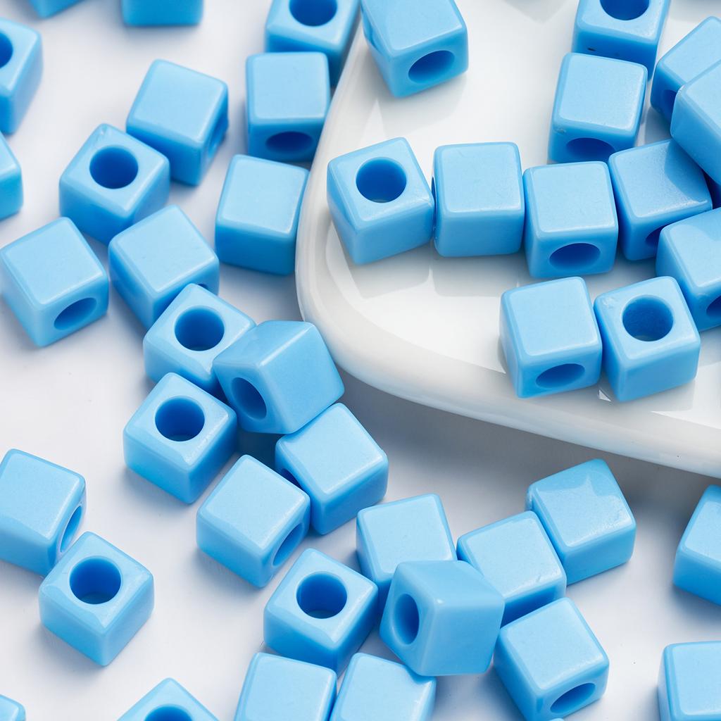 Acrylic 7mm Square Hole Beads Loose Beads Handmade DIY Jewelry Accessories