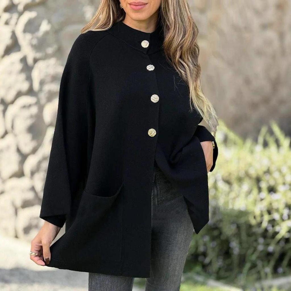2026 Europe Autumn/Winter Women's Casual Woolen Single-Breasted Cardigan Coat