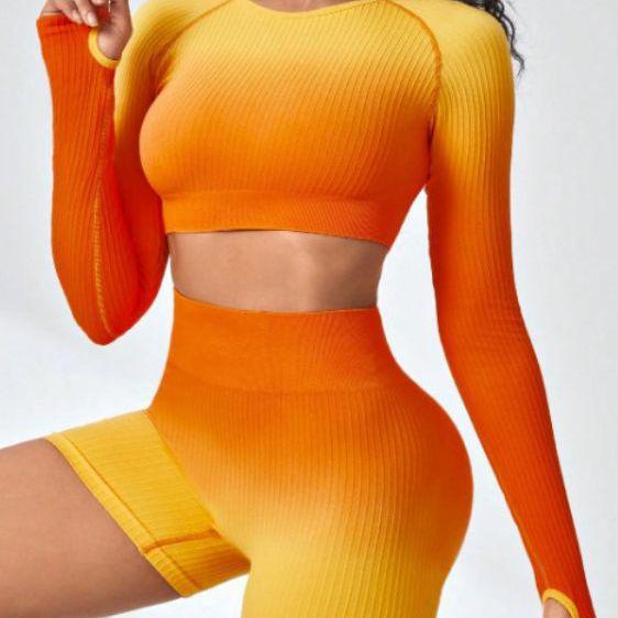 

European & American Sports Two-Piece Spring/Summer Yoga Set 2023—Tight-Fit Professional Fitness Wear Small