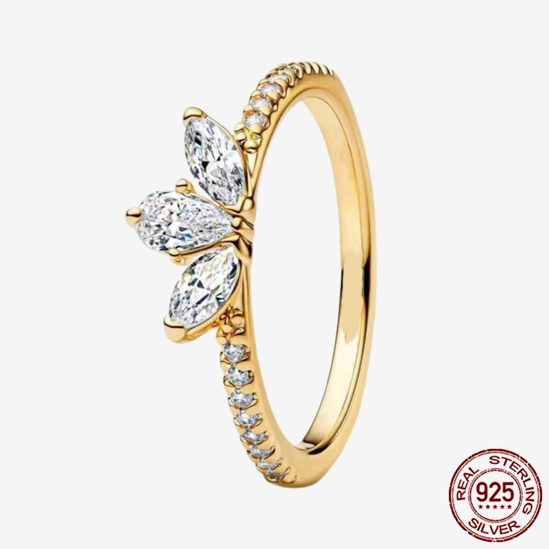 Princess Tiara 925 Silver Sparkling Butterfly Heart Rings For Women DIY Jewelry,Gift, Wedding
