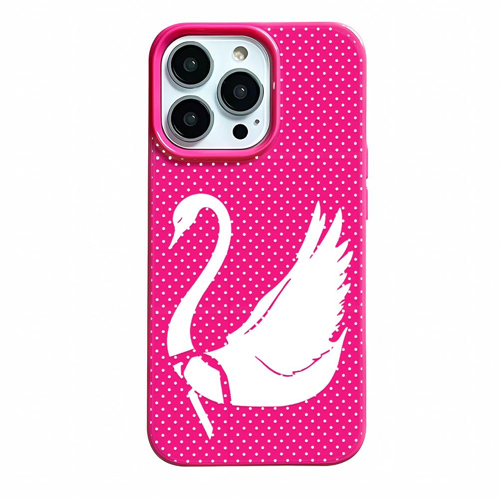 

Роскошный милый бордовый чехол-лебедь для iPhone 17 16 15 14 13 12 11 Pro Max X XS XR XSMax Plus Air Глянцевая пленка Жесткий поликарбонатный чехол iPhone 11 Pro