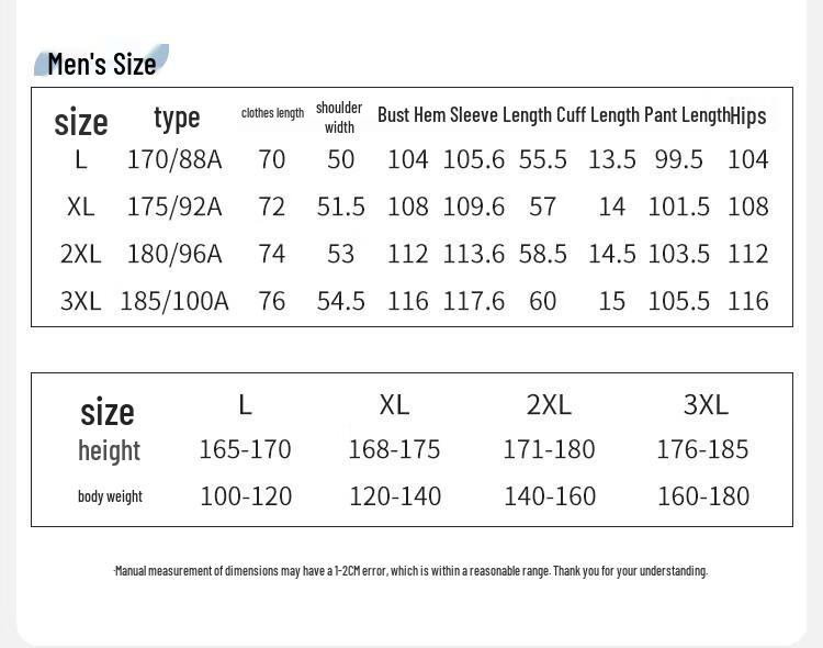 Langsha 100% Cotton Men's Casual Long-Sleeve Loungewear Set