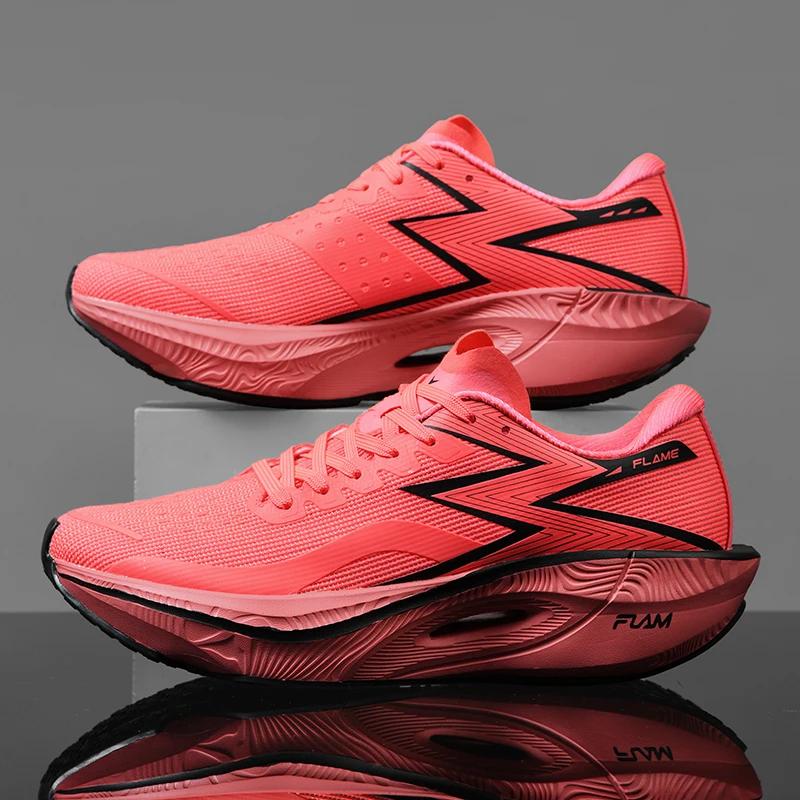 Marathon Luftkissen Carbonplatte Sport Laufschuhe Herren Atmungsaktiv Leicht Damen Bequeme Athletische Rutschfeste Sneaker