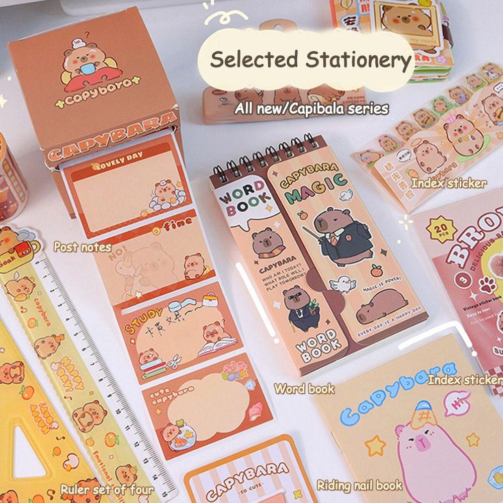 Funny Capybara Notebook Stationery Set Capibara Lucky Blind Bag Students' Opening Gifts