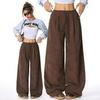 2026 European & American High-Waist Lazy Style Wide-Leg Drawstring Pants