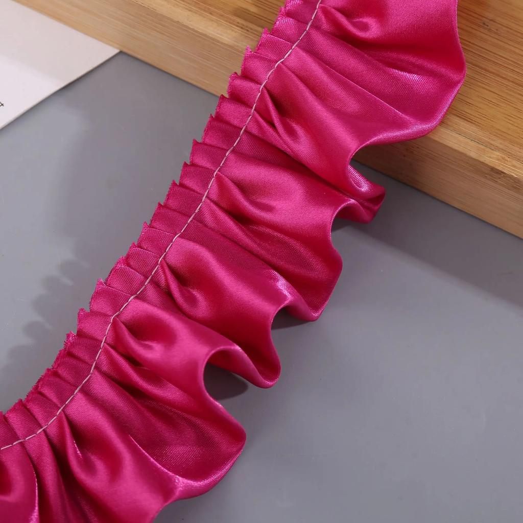 30meter Double Satin Wavy Ribbon leaf 55MM Chroma Colorful Skirt Lace Bows DIY Handmade Hair Accessories Gown Material