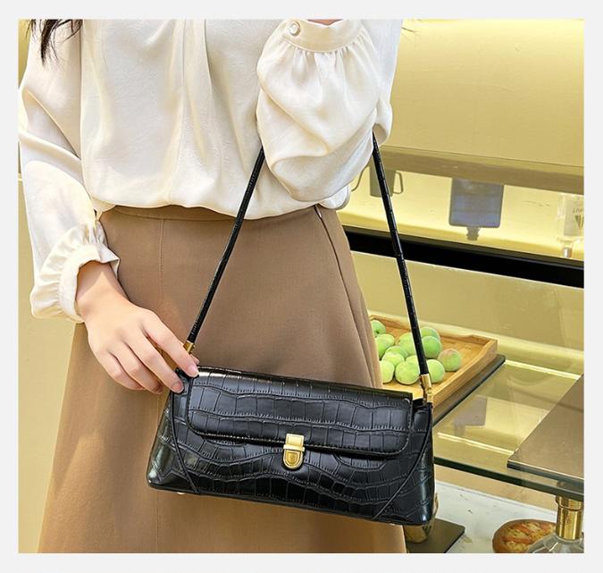 Fashionable And Versatile Shoulder Bag, Large Capacity Underarm Bag For Women One Size чёрный