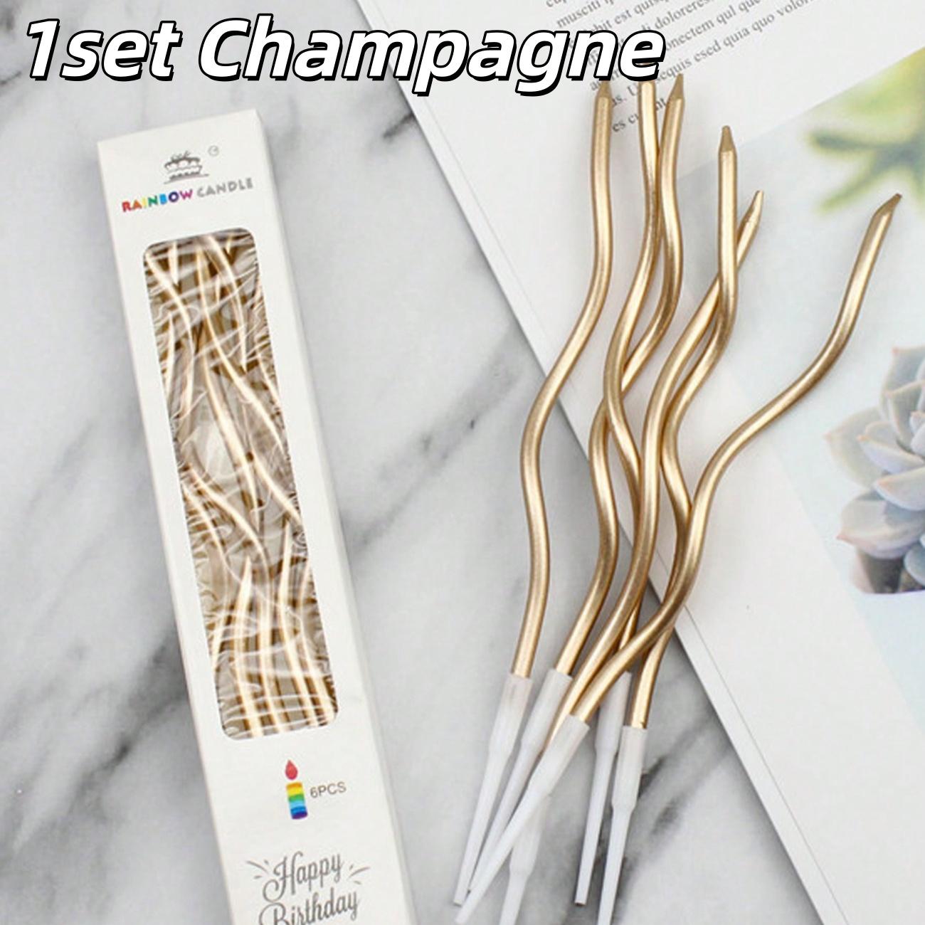 

6 шт./Набор Изогнутые Свечи для Торта Декорация для Кексов на День Рождения Свечи-Топперы для Детского Праздника Раскрытия Пола Свадебной Вечеринки Декоративные