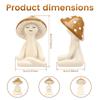 3Pcs Yoga Mushroom Statues Cute Small Resin Yoga Mushroom Figurines Tabletop Ornaments for Garden Patio Home Office Decoration