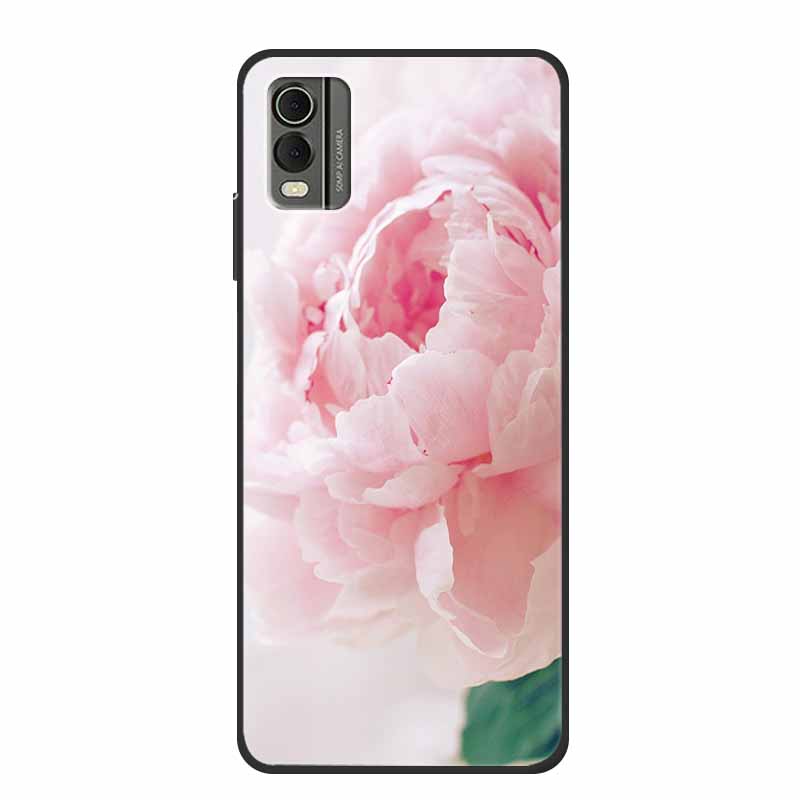 Pentru husă Nokia C32 6,5" Husă spate din silicon moale TPU de lux Carcase pentru telefon pentru NokiaC32 Protector drăguț Rezistent la șocuri Flori Capa