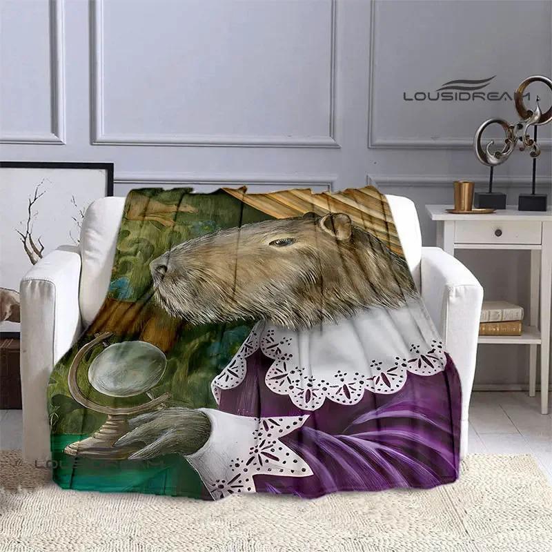 The Capybara Club Anime Blanket Picnic Blanket Vintage Blanket Home Travel Birthday Gift Bed Blanket Thin Blanket