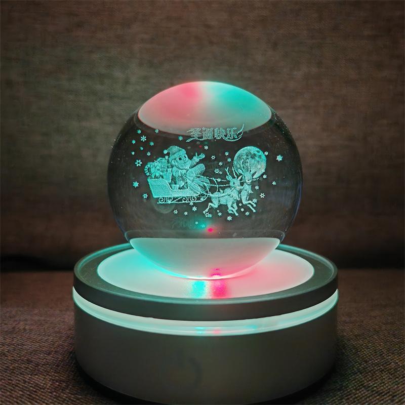 Veilleuse boule de cristal lumineuse planète galaxie astronaute 3D RVB lune lampe de table lampe d'ambiance décorations de table cadeaux pour enfants