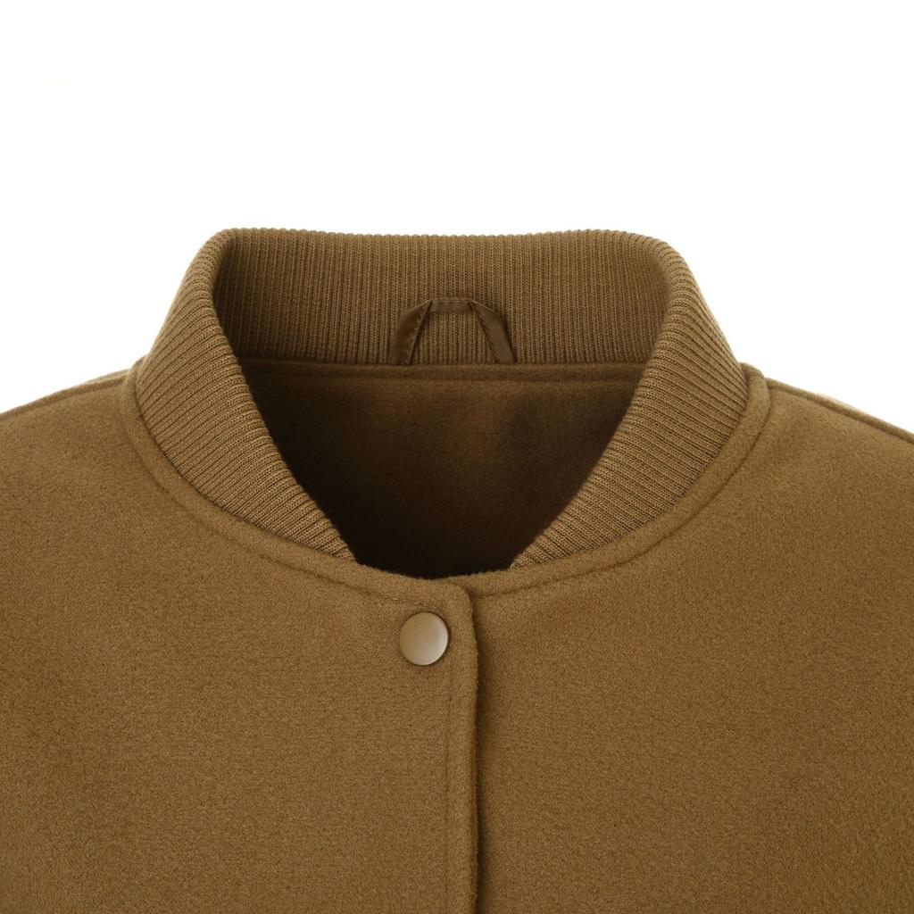 European and American cross-border autumn and winter new women's clothing crew neck fashion American bomber jacket casual versatile woolen jacket