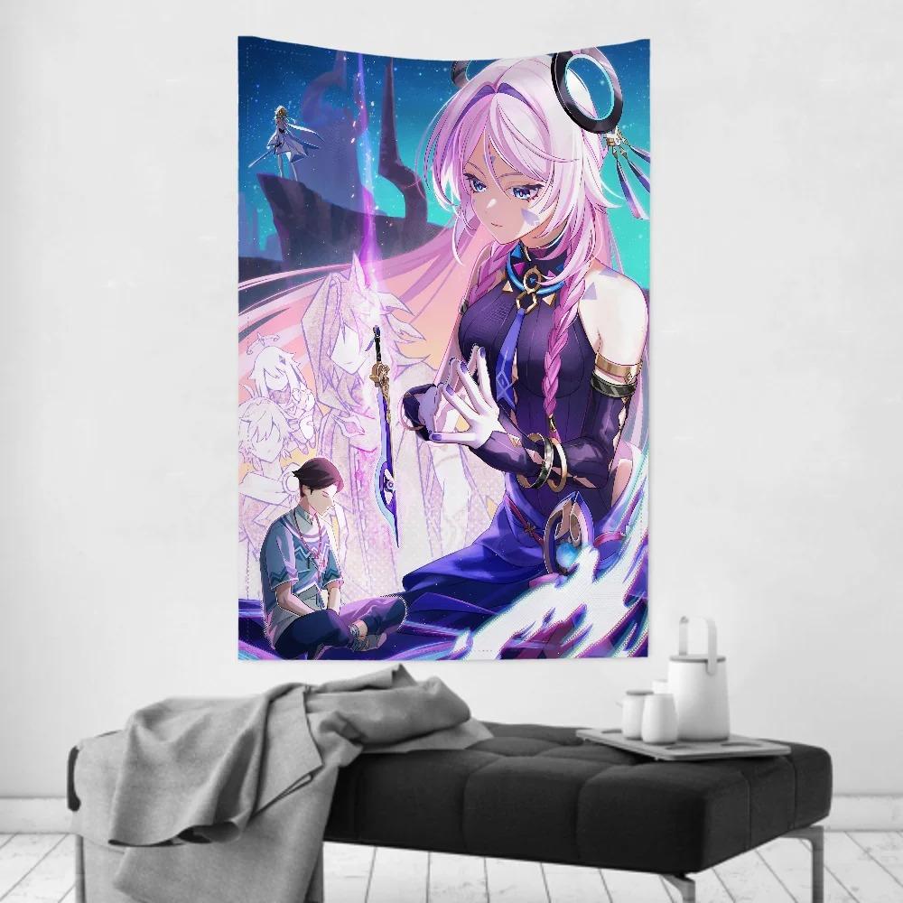 Game Citlali Genshin Impact Tapestry Wall Hanging Anime Room Decoration Cute Cartoon Fantasy Background Home Decoration