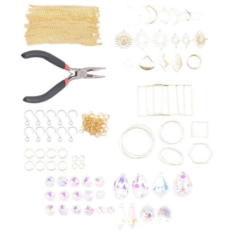 

M-Modern-200 Pcs Crystal Suncatcher,Sun Catchers With Crystals,Craft Kits For Adults, With Rainbow Maker, Prism, Pendants Durabl золотой