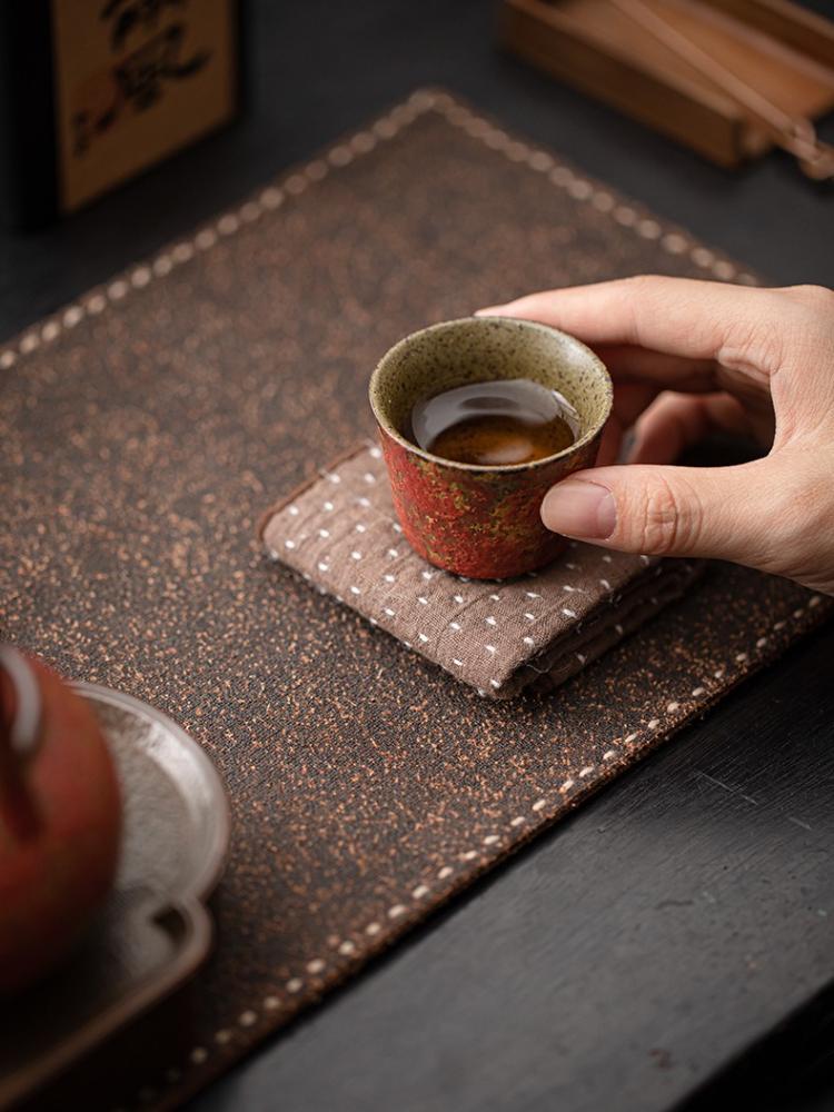 Retro Teacup Rock Ore Colored Pottery Tea Bowl Household Ceramic Chinese Kung Fu Tea Cup Teaware Tasting Japanese Master Cups