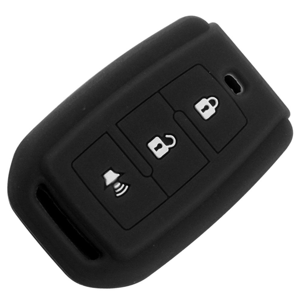 

Silicone Car Key Cover Case 3 Buttons for Toyota Avanza Veloz Rush Agya Keyless Protector Keychain чорний