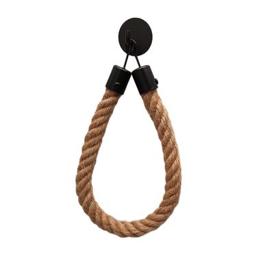 Punch-Free Jute Rope Paper Towel Holder for Kitchen & Bathroom