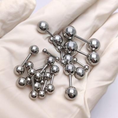Pierścienie do piercingu sutków i języka ze stali tytanowej - Męskie i damskie, Długie/Krótkie pręciki, Kolczyki do chrząstki ucha i mostka