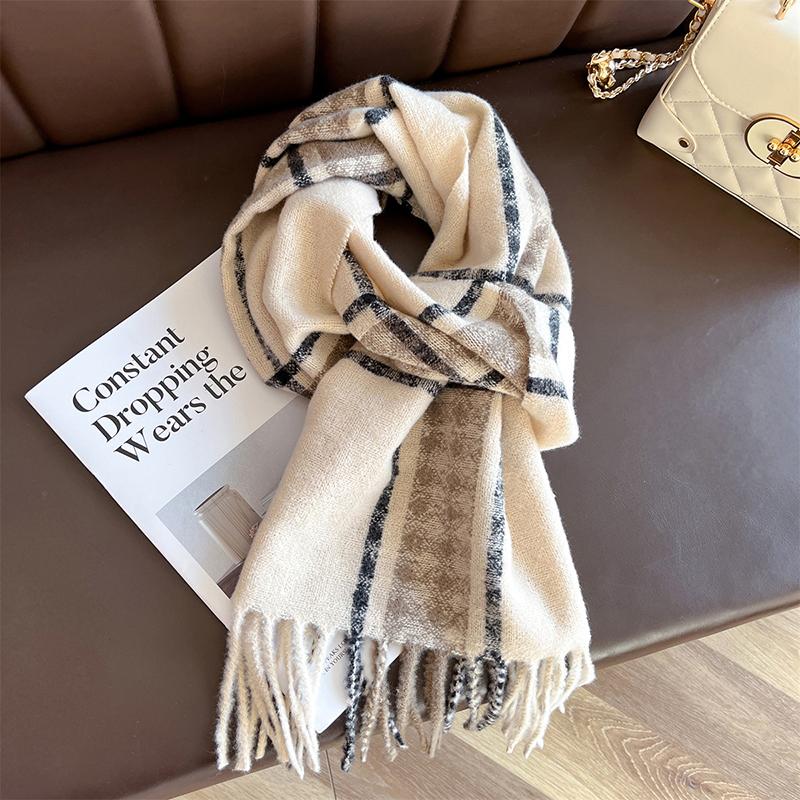 Korean Winter Imitation Cashmere Scarf Student Neck Thick Warm Shawl Men Women Tassel Scarves Bufanda Blanket Poncho Stoles