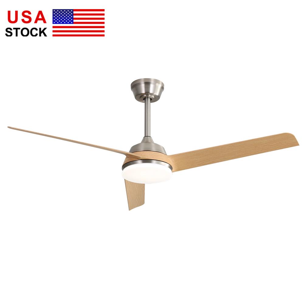 USA In Stock 52 Inch Nordic Ceiling Fan Outdoor Ceiling Fan with Light Modern Ceiling Fan with Light and Remote Control