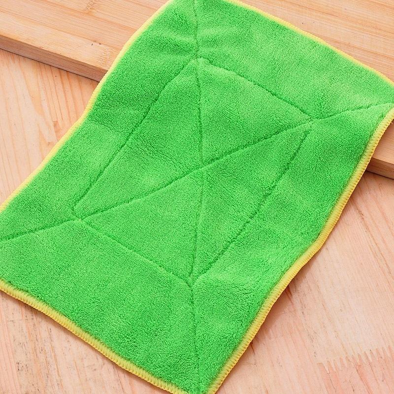 Double-sided Microfiber Dish Towels Thickening Cloth Dish Nonstick Oil Absorbent Kitchen Towels
