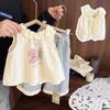 Baby Girl Foreign Style Short Skirt Shirt Vest Top Girl Baby Summer Wear Girls Cool Washed Cotton Doll Shirt