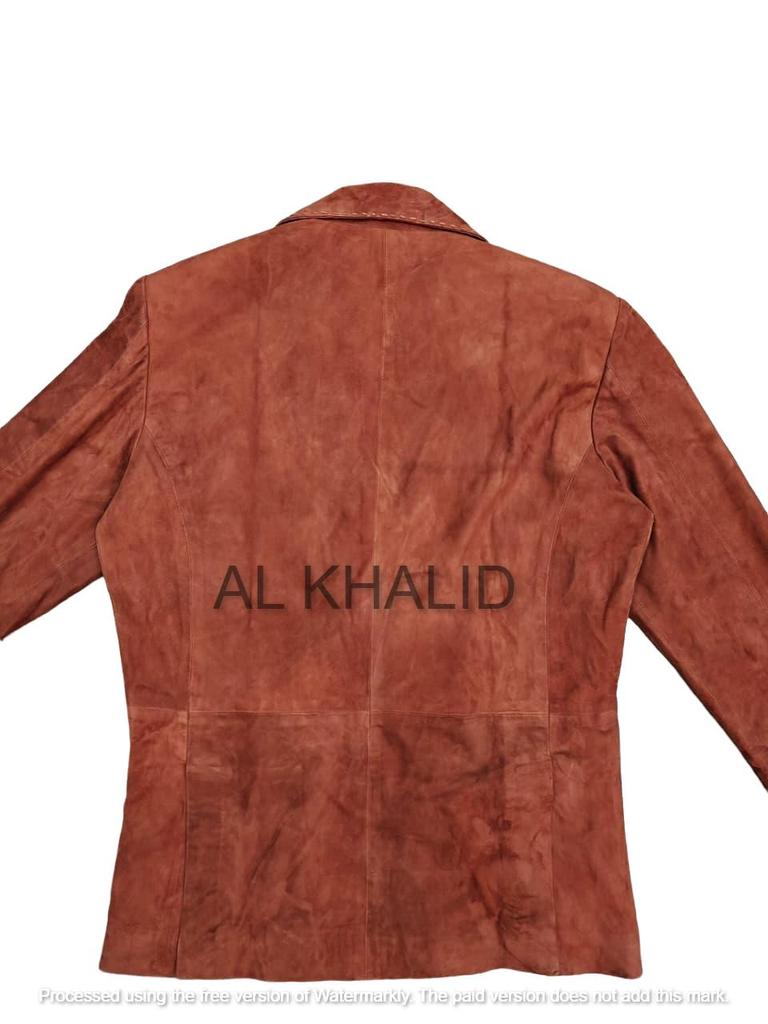 Brauner handgemachter stilvoller Blazermantel für formelle Arbeiten und Partys aus echtem weichem Wildleder