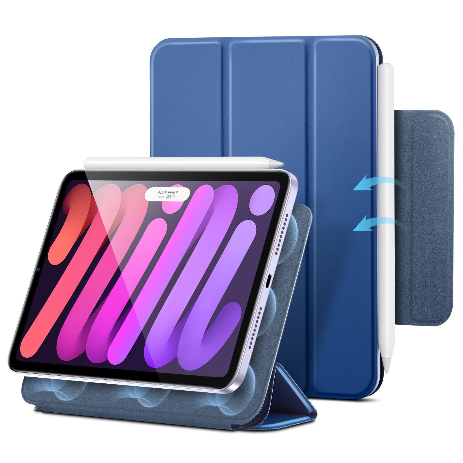 

ESR iPad mini 7 Case (A17 Pro, 2024) for iPad mini 7th/6th Generation (8.3-inch, 2024/2021) - Slim Tri-Fold 2-Way Stand with Strong Magnetic Attachmen