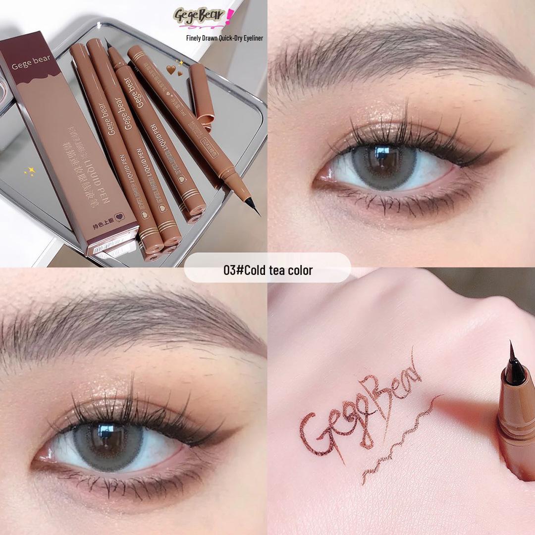 Gege Bear Waterproof Quick-Drying Fine Eyeliner Pen - Smooth, Long-Lasting, Non-Smudge, Ultra-Fine Tip