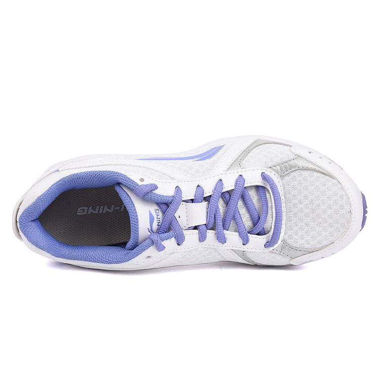 LiNing Lightweight Breathable Casual Running Shoes Women Sneaker White Purple ARBJ066-1