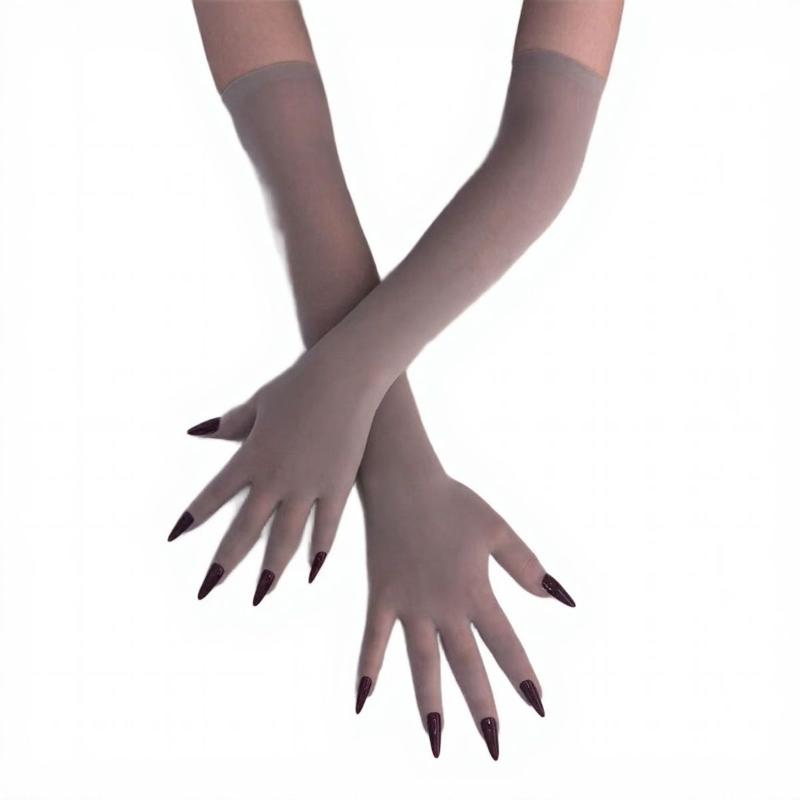1 Paar Naadloze Mesh Nagelvingerhandschoenen Leuke Handschoenen Cosplay Halloween Nachtclub Dans Bruiloft Feest Accessoires Nagelhandschoenen