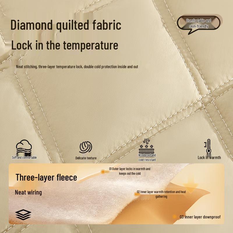 MINISO Men's Heavyweight Plush-Lined Stand Collar Winter Jacket