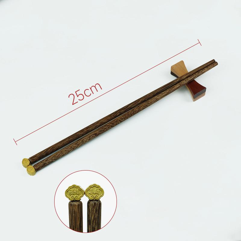 5 Pairs of Chicken Wings Wood Auspicious Meaning Wooden Chopsticks Five Meal Gifts Solid Wood Chopsticks Tableware 25cm