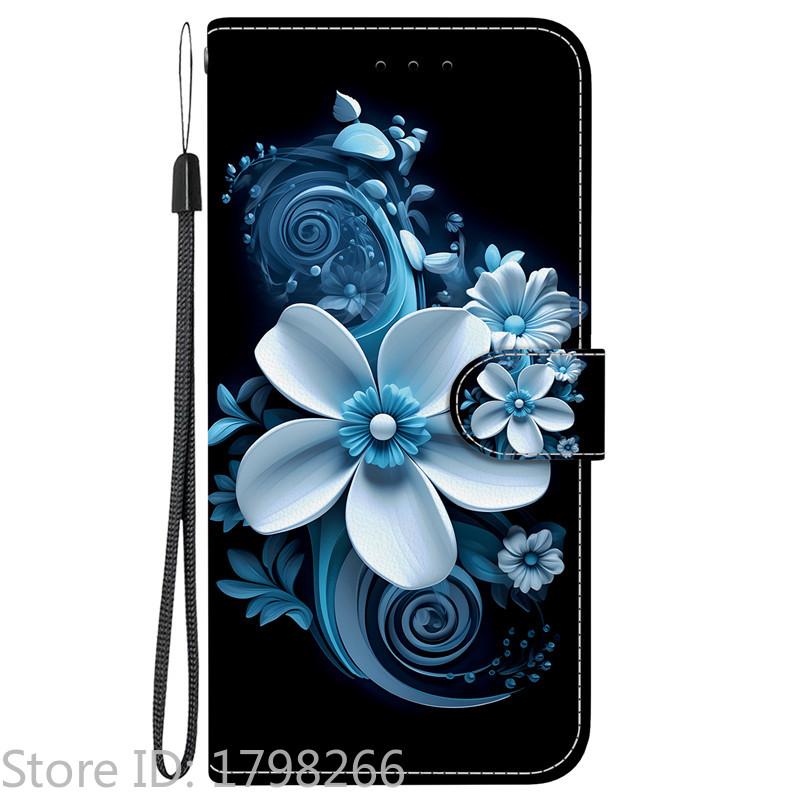 Elegante Portafoglio Colorato con Fiore Custodia per Telefono per Samsung Galaxy A27 5G SM-A276 A 27 Copertura in Pelle Flip Magnetica Carino Modello 3D Capa
