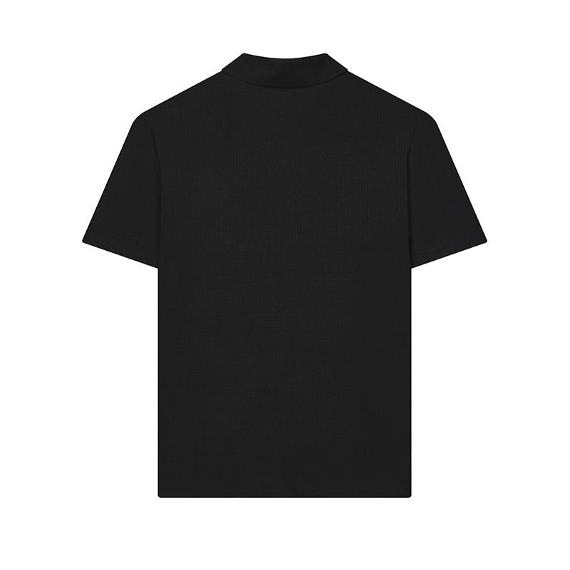 Fila White Special Series Knitted Comfortable Short Sleeve Polo Shirt Men Tops Black F51M427107ABK