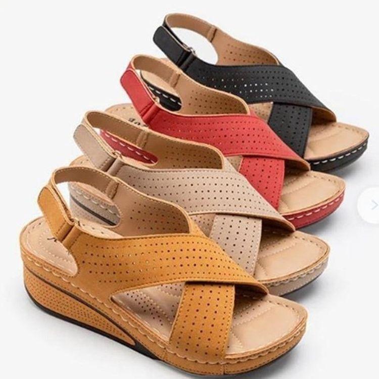 

Summer Slope and Breathable Velcro Hollow Sandals 43 чорний