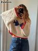 Autumn Winter New Fashion Vintage Color Block Knit Sweater Loose Casual