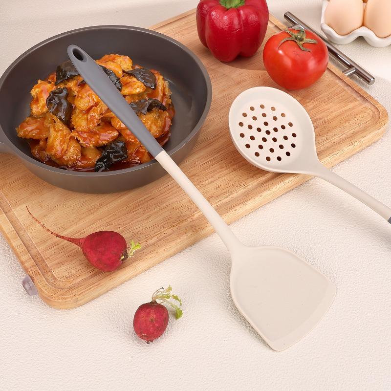 Food Grade Silicone Spatula Non Stick Pot Spatula Heat-resistant Pot Protector Household Stir Fry Soup Spoon