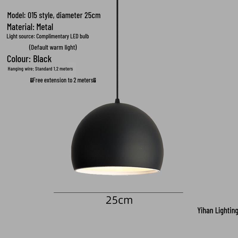 Modern Nordic Single-Head Pendant Light for Hotels, Bars, and Restaurants - Industrial Retro Style Lampshade.