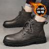 Martin boots men's winter velvet warm cotton shoes non-slip waterproof tooling high leather shoes