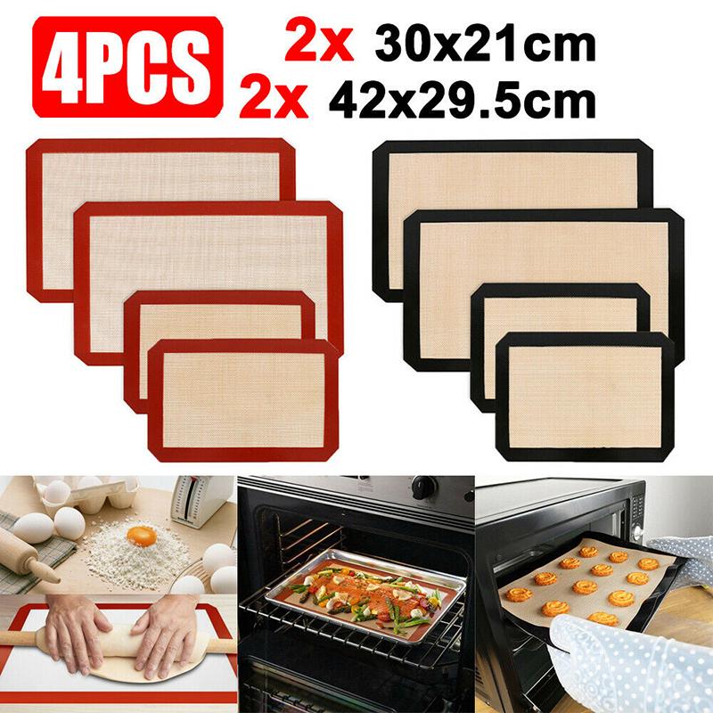 

PDTO 4 шт. силиконовая подставка для выпечки, антипригарная термостойкая кухонная форма для выпечки, листы для выпечки