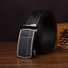Fashion Light Luxury Plaid Pattern First Layer Cowhide Men'S Automatic Buckle Belt Men'S Leather Versatile Business Dress Belt