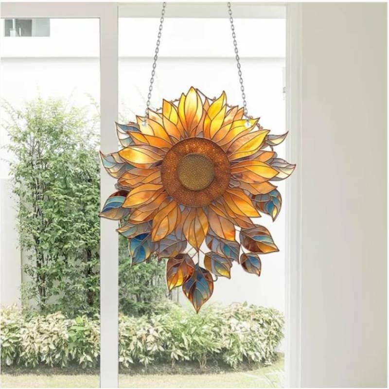Colorful Sunflower Acrylic Window Hanger Suitable For Daily Home Decoration