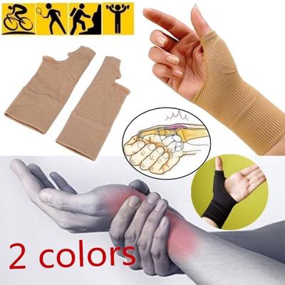 Håndledd Håndstøttehansker Elastisk Brace Sleeve Sportsbandasje Wrap Smertelindring LN