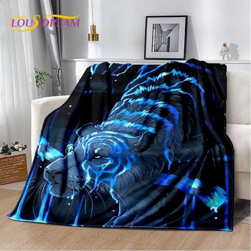 3D Animal Leopard Cheetah Cartoon Beast Soft Plush Blanket,Flannel Blanket Throw Blanket for Living Room Bedroom Bed Sofa Picnic