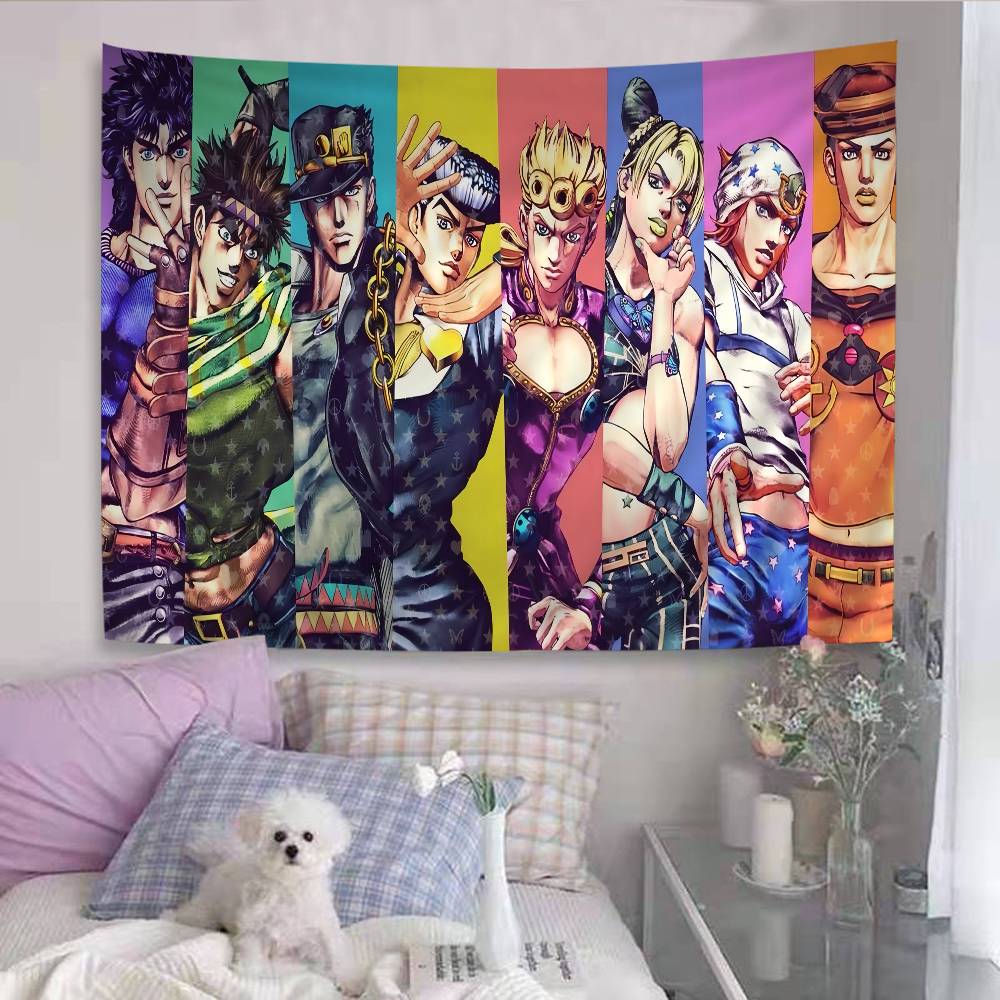 JoJo Bizarre Adventure Tapestry Art Printing Cheap Hippie Wall Hanging Bohemian Wall Tapestries Mandala Art Home Decor