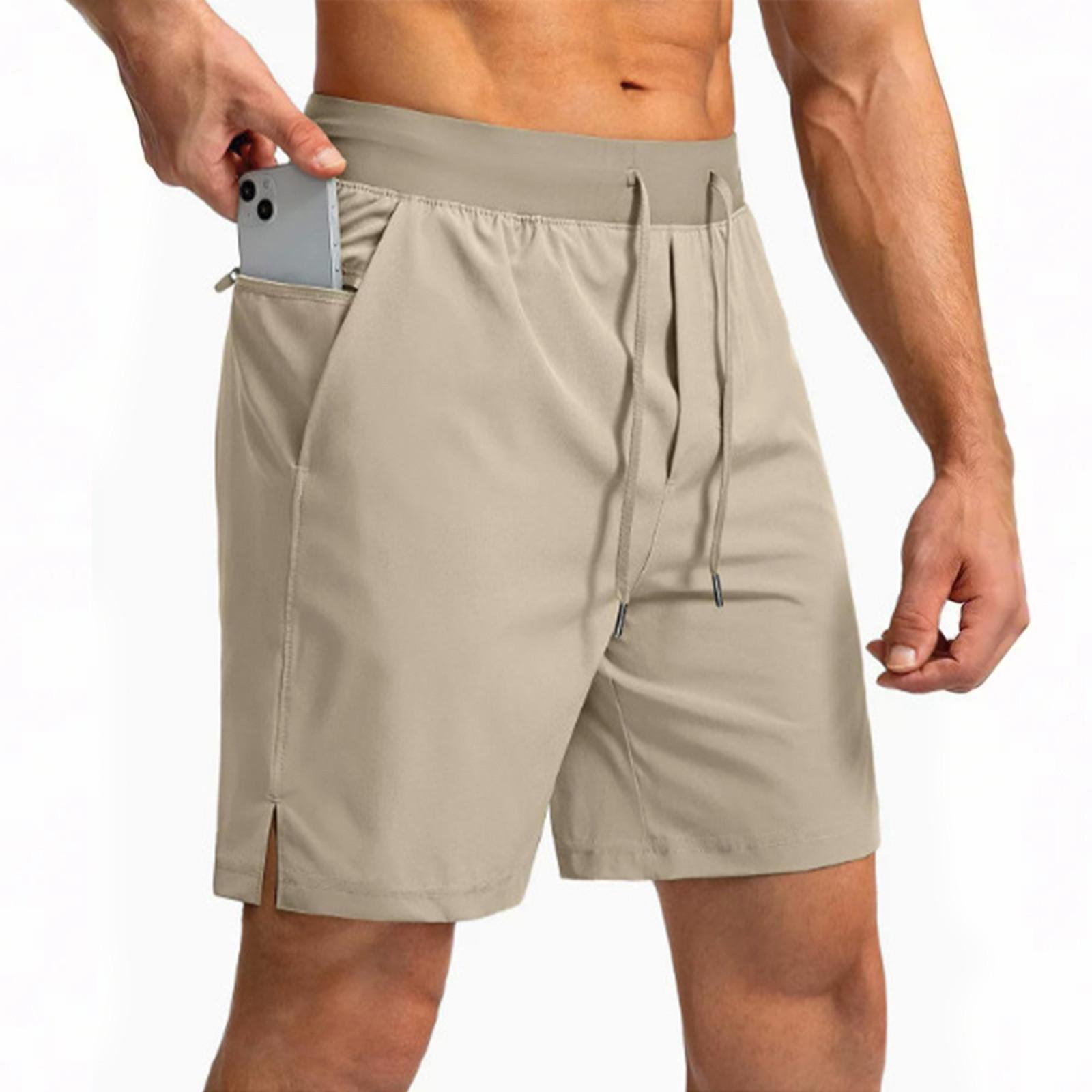 

Summer Ice Silk Men s Loose Fitness Pants Fashion Training Running Quick-drying Casual Sports Pants Shorts M хакі