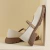 Thick Soled Mary Jane Shoes Women's New Spring Autumn Shallow Mouth Loafers Round Toe Single Shoes for Women Wide Heels Women